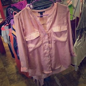 Pink button down blouse